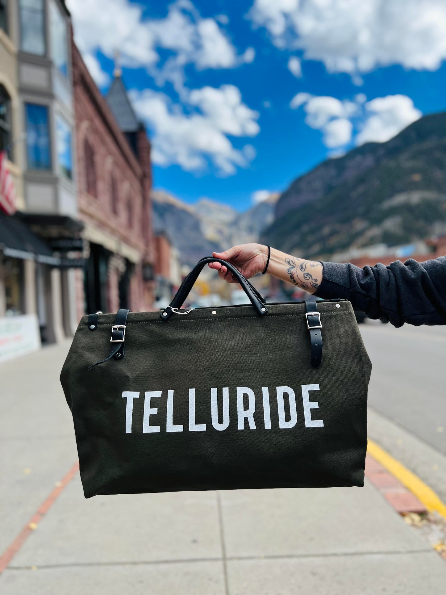 Telluride Utility Bag - Olive/White