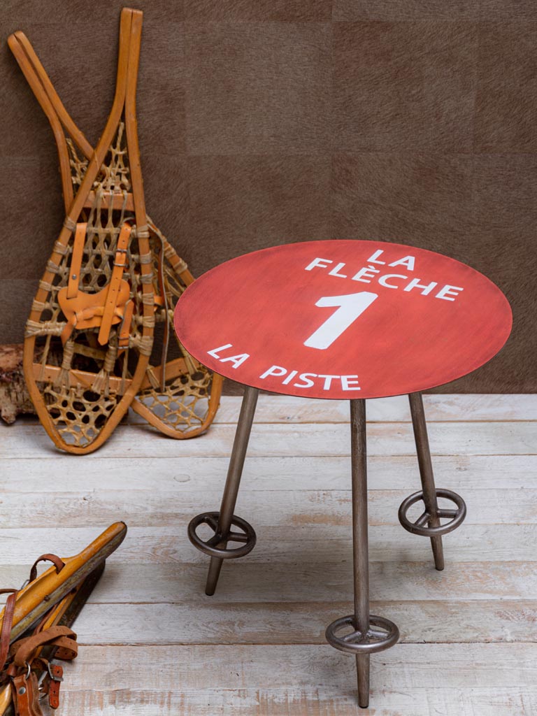 Metal Table Red Arrow Run