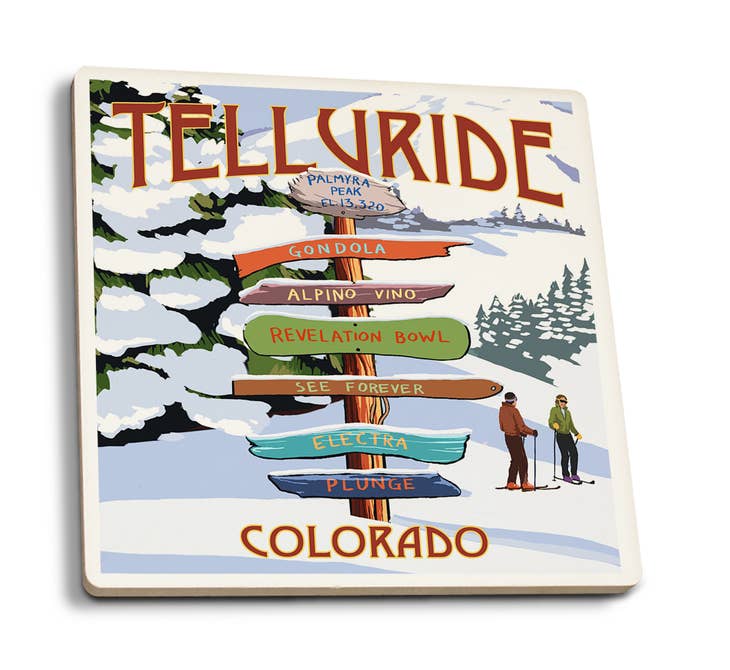 Telluride, CO Palmyra Peak Signpost Coaster