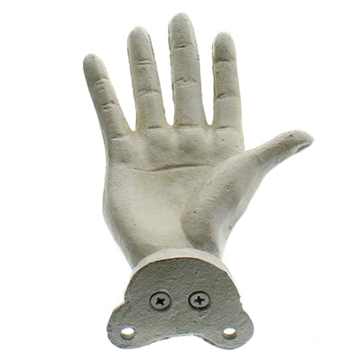Cast Iron Open Hand Right Antique White