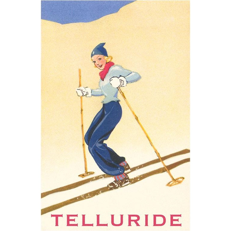 CO-217 Lady Skier Vintage Magnet
