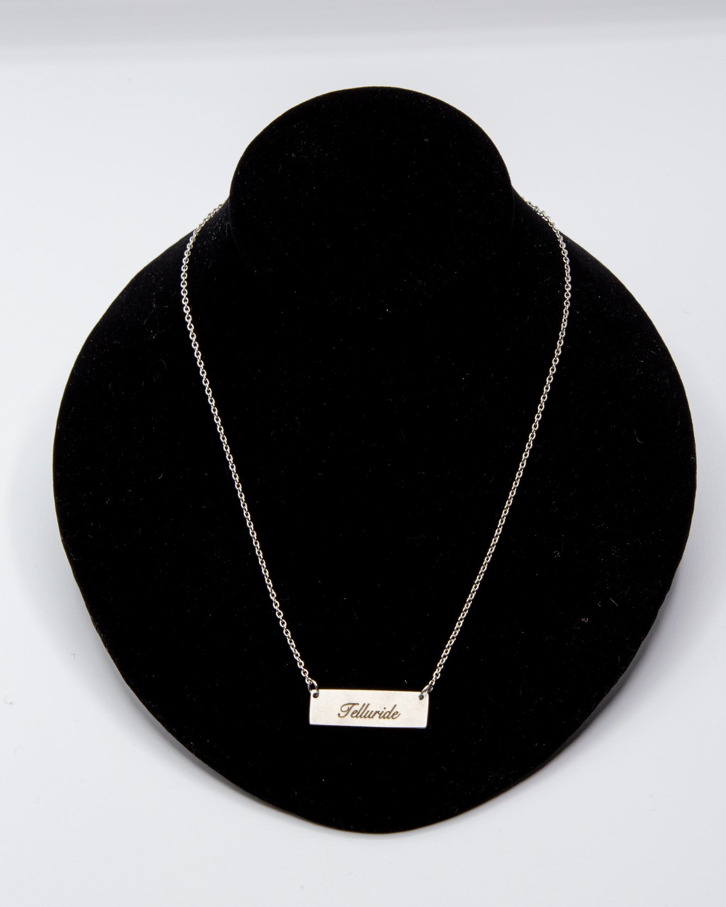 Engraved Bar Necklace Pewter