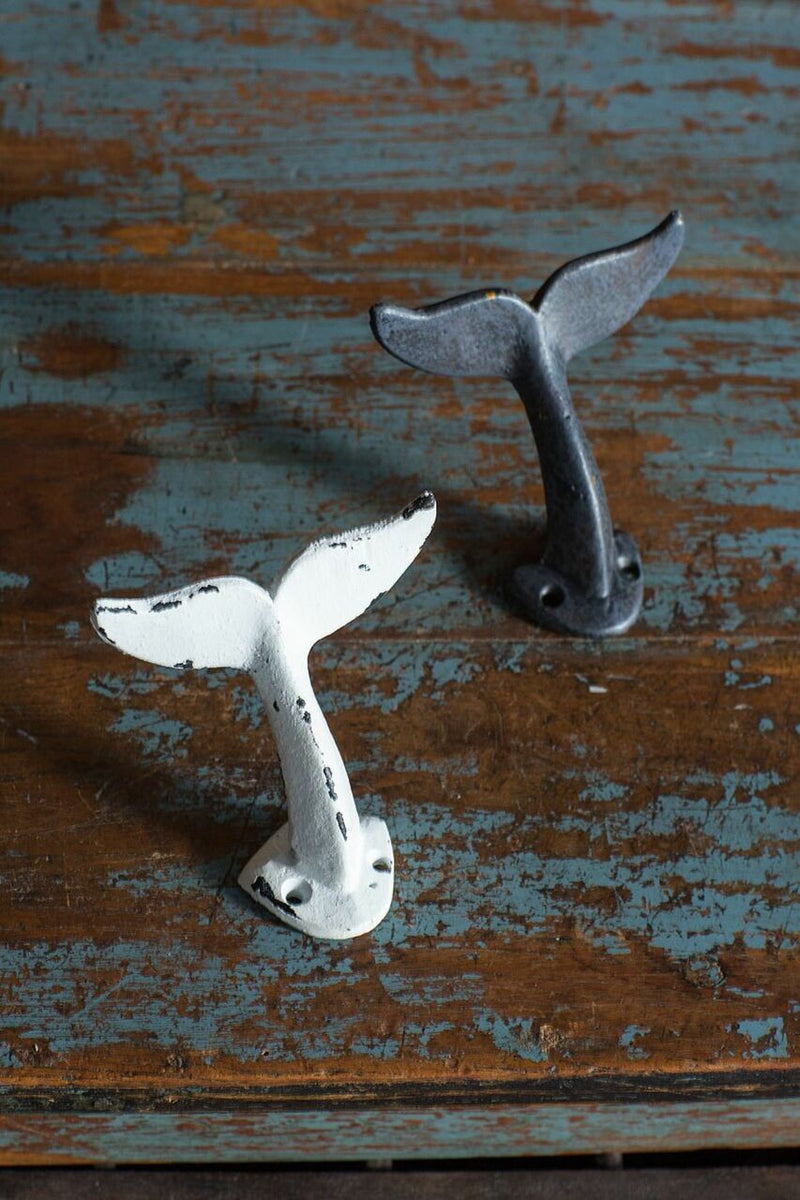 Metal Whale Tail Hook in Antiqued White Finish – Hook Telluride