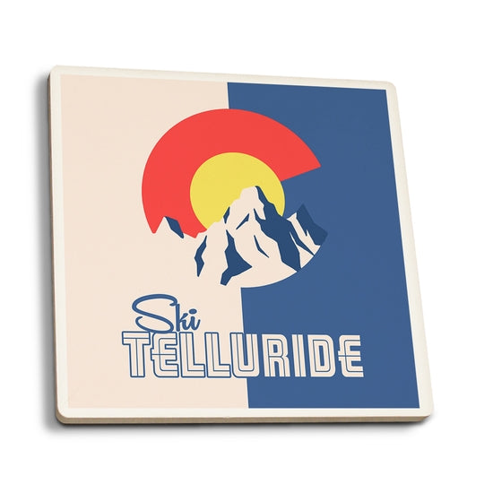 Ski Telluride CO Ceramic Coaster