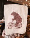 Biking Bear Montana Dish Towel