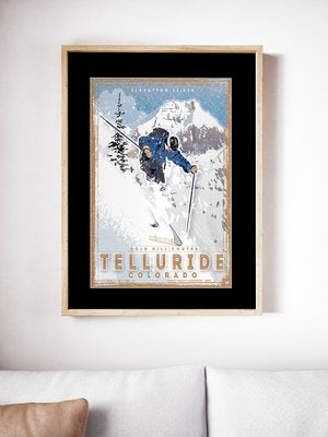 Telluride Gold Hill Chutes Skiier