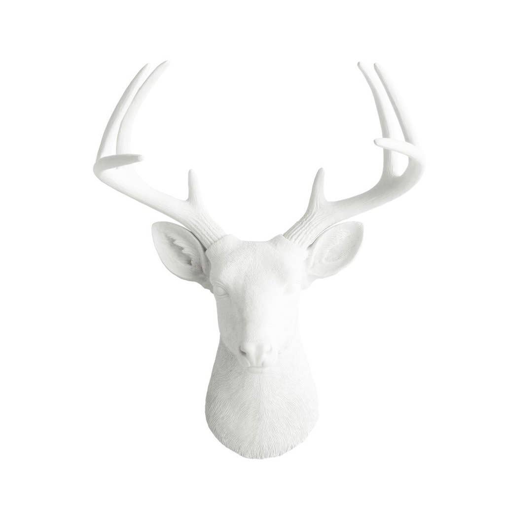 The Virginia Large Deer Head Single Color - White
