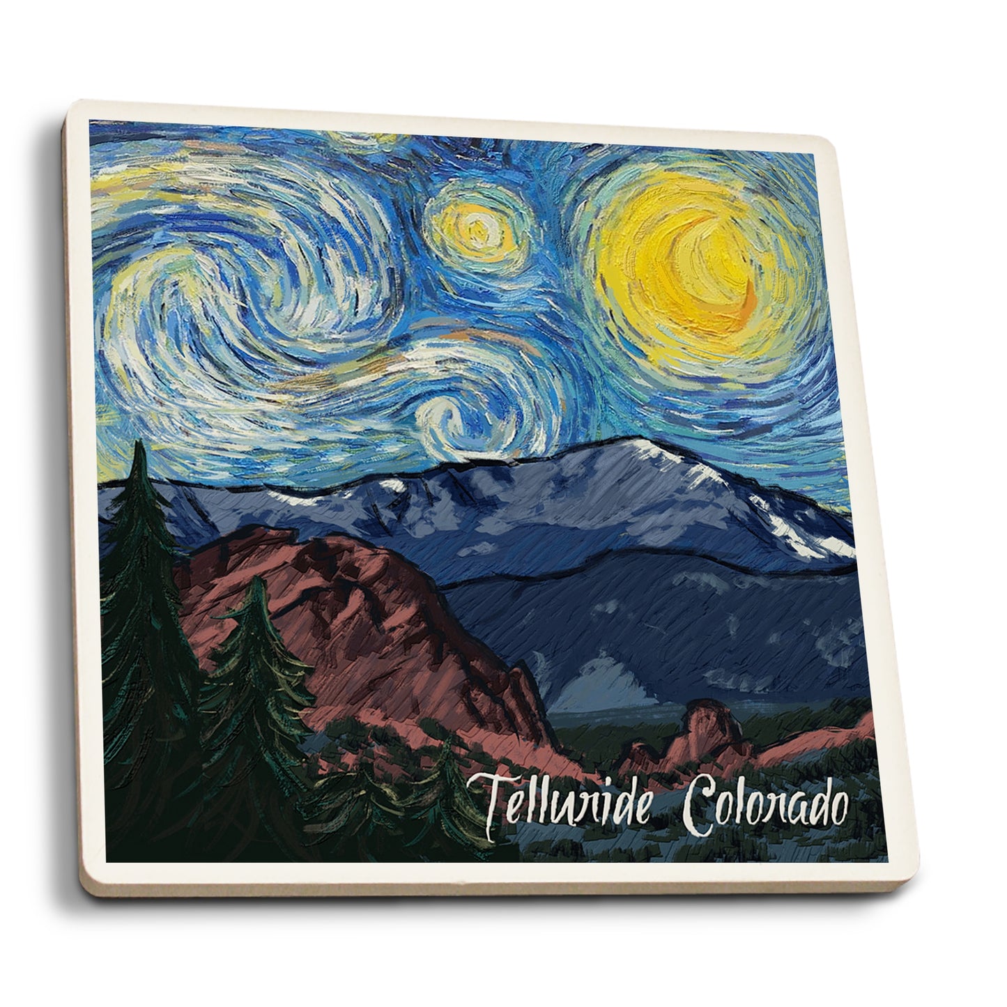 Starry Night Ceramic Coaster