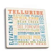Telluride Ceramic Coaster Typography