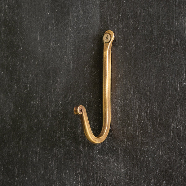 Plain Hook - Antique Brass