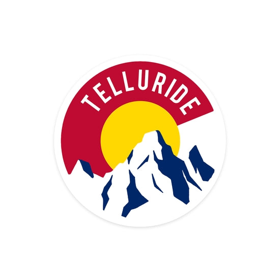 Telluride, CO & Mountains Sticker - Sm