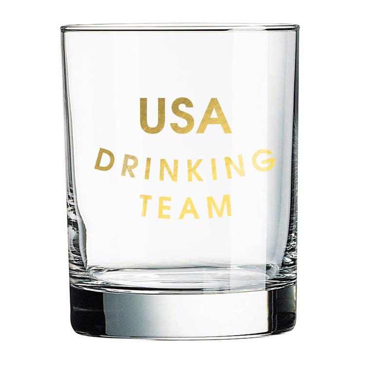USA Drinking Team Rocks Glass